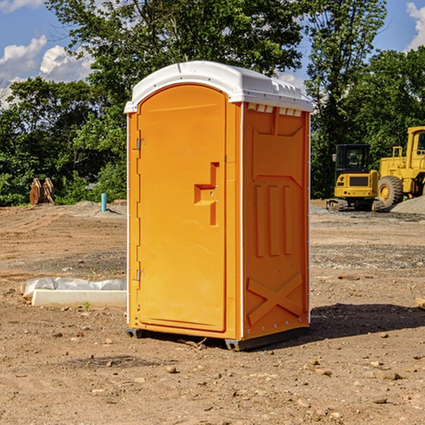 how often are the portable restrooms cleaned and serviced during a rental period in Whipple Ohio